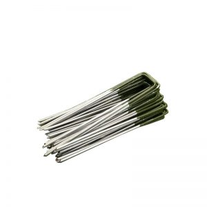 30 Pieces U Shape Green Tip Artificial Synthetic Fake Grass Turf Lawn Pins Pegs